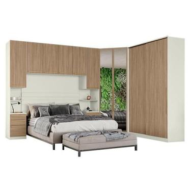 Imagem de Quarto Modulado Casal Ambiente 5 New Predileto 5 Peças Areia Jequitibá
