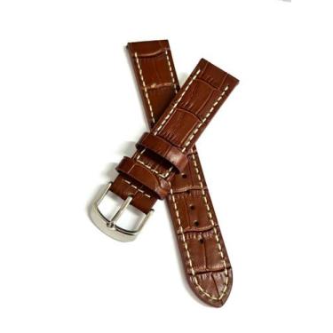 Imagem de Pulseira relógio Couro Grossa estilo Croco, Costura Clara.LC109 - Marc