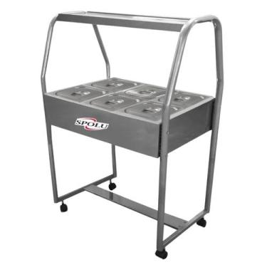Imagem de Buffet Para Salada SELF-SERICE Com 6 CUBAS 4,5L INOX SPOLU