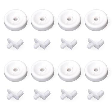 Imagem de Kit de rodinhas e parafusos WD35X21038 ultra duráveis para lava-louças e prateleiras inferiores da Blue Stars – Ajuste exato para máquinas de lavar louças GE Hotpoint Kenmore – Substitui WD12X10267 PS11726733 AP5986365 – Pacote com 8