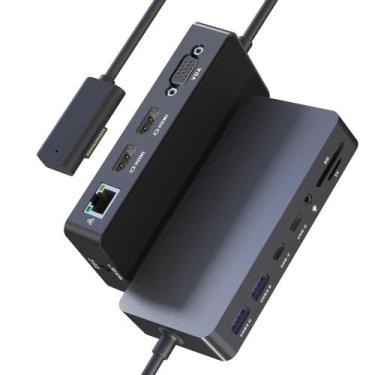Imagem de Docking Station Cateck 12 em 1 com Triplo Display 4K HDMI VGA
