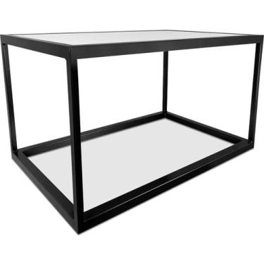 Imagem de Mesa De Centro Goldin Retangular Para Sala Decoração Preto/Branco - Ge