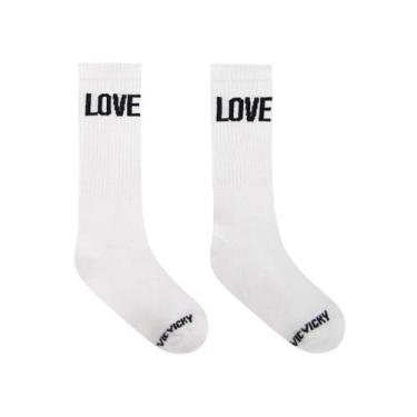 Imagem de Meia Cano Medio Teen Feminino Vicvicky 48708, M, Branco