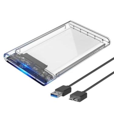 Imagem de Case para HD transparente, Usb 3.0, transmissão 6gbps, Sata 2.5", Hhd ou Ssd, Ecase-300