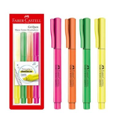 Imagem de Kit c/ 6 Caneta Destaca Marca Texto 4 Cores Faber Castell