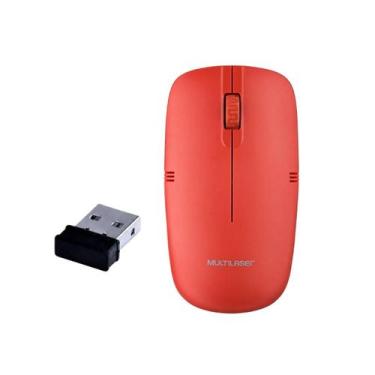 Imagem de Mouse sem Fio Multilaser Vermelho USB 1200 DPI para notebook computado