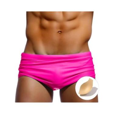 Imagem de Shorts De Praia Masculinos Em Nylon Stretch De Cor Sólida Para Surf E 