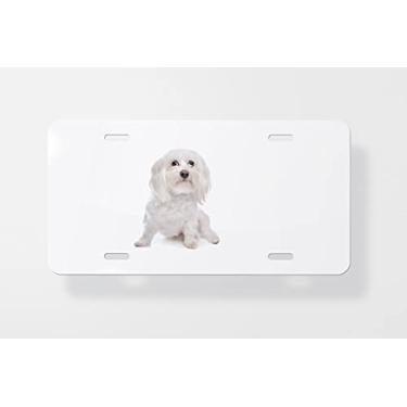 Imagem de Capa para placa de carro Maltese 2 – Capa para placa de carro – Capa para moldura de placa de carro 15 x 30 cm