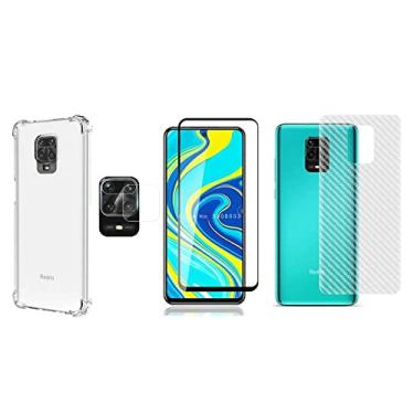 Imagem de Kit Capa Anti Impacto, Película de Vidro 3D, Lente da Câmera e Skin Carbono Para Redmi Note 9S (6.7 Pol) - Jodda