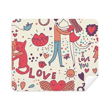 Imagem de Pano de limpeza de pintura de flores Love Couple Limpador de tela 2 peças de tecido de camurça