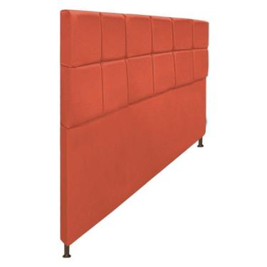 Imagem de Cabeceira Damares 195Cm King Size Com Botonê Suede Terracota