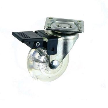 Imagem de Rodízio Silicone Placa giratória com trava 2 Polegadas 50mm - Starfer