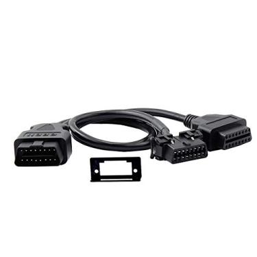 Imagem de iKKEGOL OBD2 OBD II Divisor completo de 16 pinos Y cabo aberto J1962 1 conector macho para 2 fêmeas suporte de montagem sob painel para diagnóstico DIY adaptador de extensão 50cm/20 (1 peça)