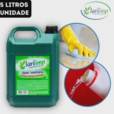 Imagem de Água Sanítária Limpa Alveja Desinfeta Larilimp 2 à 2,5% - 5 Litros - Rende Mais