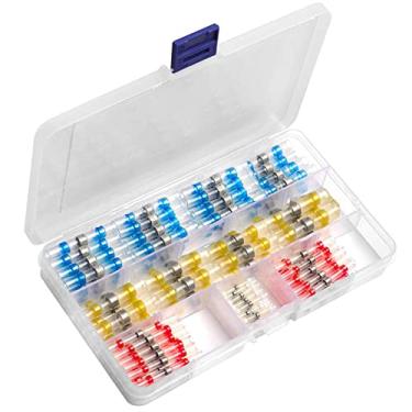 Imagem de Tingpai 120 pçs/ca a tubo de psiquiat de calor à prova d 'água so das solda vedação manga conectores de fios tubo de encolhimento butt terminal conector com ca a de zenamento pa bricolage (2: 1