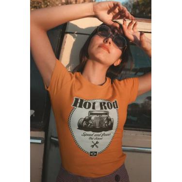Imagem de Camiseta Feminina Carro Hot Rod Old Scholl - Daruma Camisetas