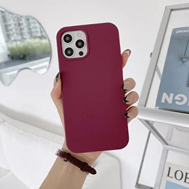 Imagem de Capa traseira de silicone líquido original de luxo sólido para iphone 13 12 11 pro max para iphone 14 11 xr xs max macio tpu capa traseira, 19 rosa, para iphone 13