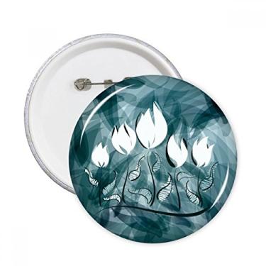 Imagem de Flor Planta Pintada à Mão Alfinetes Redondos Emblema Botão Decoração 5 peças