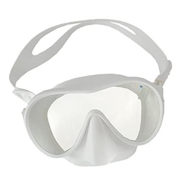 Imagem de Óculos de Snorkel de Silicone Anti Fog Scuba Diver Snorkeling À Prova D' Água Vista Panorâmica Ajustável Máscara de Mergulho Facial Completa para Home, Branco