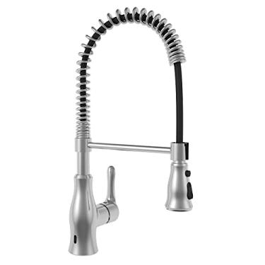 Imagem de Torneira monocomando misturador de cozinha com sensor 2 jatos com bica móvel e retrátil escovado, Arell, ARE-MC03-AE-S