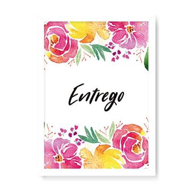 Imagem de Arte Maníacos Quadro Decorativo Floral Entrego - 23x16,25cm (Moldura caixa em laca branca)