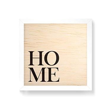 Imagem de Arte Maníacos Quadro decorativo com moldura caixa branca em Madeira - Home Serifas - 30x30cm