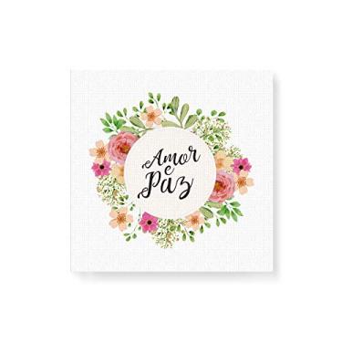 Imagem de Arte Maníacos Quadro Decorativo em Tela Canvas Amor e Paz - 50x50cm