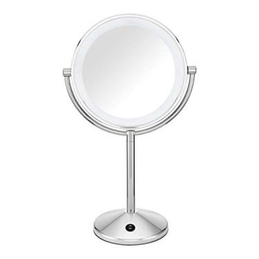 Imagem de Conair Espelho de maquiagem refletions de dupla face com iluminação de LED, ampliação de 1x/10x, acabamento cromado polido