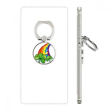 Imagem de Clover Rainbow Ireland St.Patrick's Day Suporte de anel de telefone ajustável