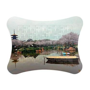 Imagem de Moldura de quebra-cabeça fotográfica Rosa Bough Jogo de cartas de papel Casa