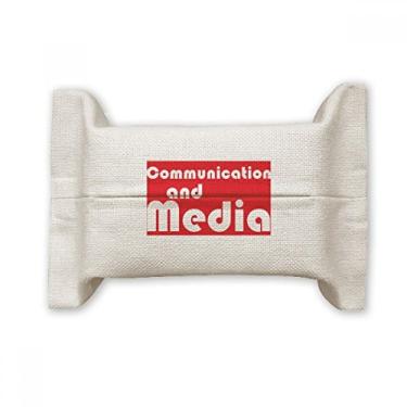 Imagem de Major Communication and Media — Suporte de capa de papel para lenços faciais vermelhos, saco de linho de algodão