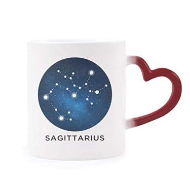 Imagem de Caneca sensível ao calor do signo do zodíaco da constelação de Sagitário Caneca vermelha que muda de cor