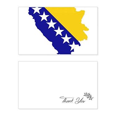 Imagem de Mapa da Bósnia e Herzegovina com a bandeira nacional cartão de agradecimento aniversário aniversário saudações casamento agradecimento