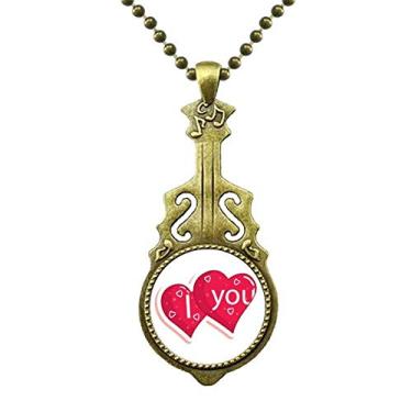 Imagem de DIYthinker Colar de coração duplo para o Dia dos Namorados