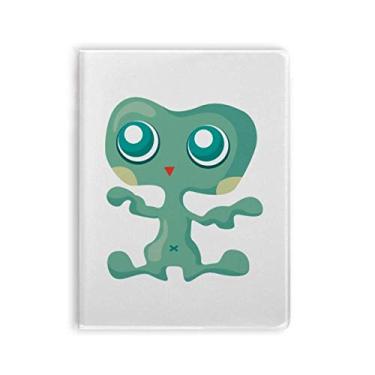 Imagem de Diário de capa macia para notebook alienígena verde monstro do universo