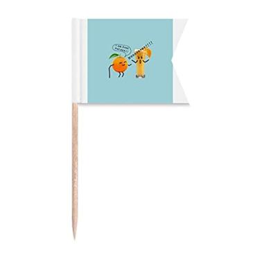 Imagem de Matérias-primas Bandeira de palito de laranja para bebidas e bolos, placa de queijo