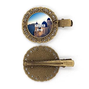 Imagem de Cenário grego à beira-mar feliz onomatopoeia grampo de cabelo prendedor de cabelo