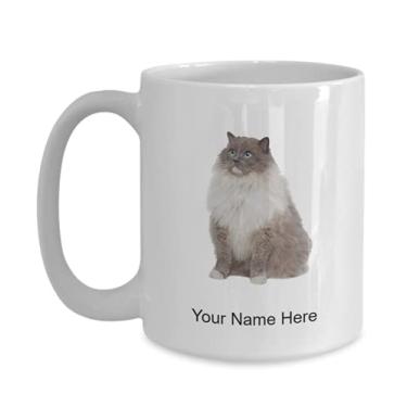 Imagem de Caneca personalizada Ragdoll-cat – Caneca de café Ragdoll Cat – Ideia para amantes de gatos Ragdoll-cat Kids Boys Girls Love – Caneca de café de 425 g