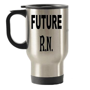 Imagem de Future R.N Gifts – Caneca de viagem Future R.N – Copos isolados para viagem – Ideias de presente para mulheres ou homens enfermeiros – Presentes para um presente de formatura ou ensino médio – ou aniversário para enfermeiras