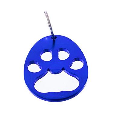 Imagem de Chaveiro e abridor de garrafa de metal com estampa de patas da West Coast Paracord com anel dividido (azul, pacote com 10)