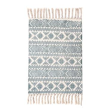 Imagem de jia cool Tapete vintage boêmio, lavável, feito à mão, feito à mão, tapete longo com franjas marroquinas para sala de estar, cabeceira, corredor, cozinha, banheiro, quarto, lavanderia, 61 x 130 cm