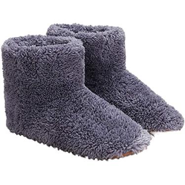 Imagem de Aquecedor De Pés Elétrico, 1 Par De Chinelos Masculinos/femininos Aquecidos, Chinelos, Carregamento USB, Aquecimento, Sapatos, Aquecedor De Sapatos Para Escritório De Inverno,Gris,Pleasant63