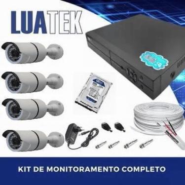 Imagem de Kit Cftv 4 Câmeras Segurança 720 P + Dvr Multi Hd 4 Ch - Luatek