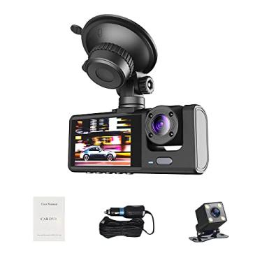 Imagem de CIADAZ 1080P DVR Dash Camera Front &Inside &Traseira Gravador de Condução Tela de 2 Polegadas Suporte para Dashcam Gravação de Loop de Visão Noturna Bloqueio de Uma Tecla