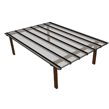 Imagem de Cobertura Policarbonato Alveolar 4,00m x 6,00m - Cristal 6mm