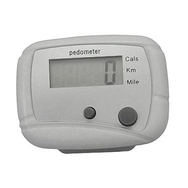Imagem de Vaveren Pedômetro para caminhada Monitor de alvo diário portátil com display digital Contadores de passos Passo para atividades ao ar livre Exercício de, BRANCO