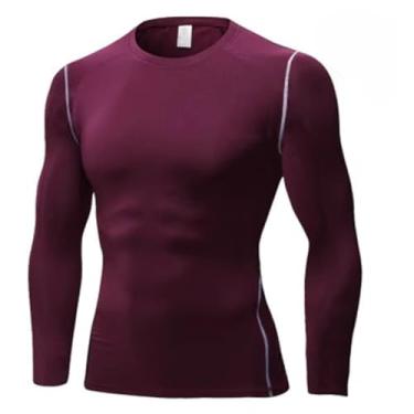 Imagem de compression shirt Camisa masculina quente de manga comprida justa, camisa base de corrida para esportes de inverno, camisa íntima de treinamento esportivo。 (Color : A5, Size : Medium)