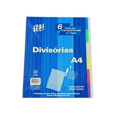 Imagem de Divisória para Fichário, A4, YES, com 6 Divisões, com visor, colorida, 6INTBASOR