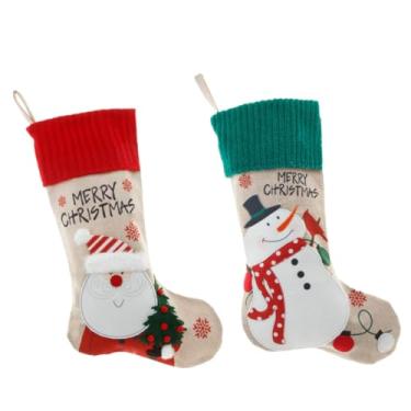 Imagem de OFFSCH 2 Peças Pingente De Meia De Natal Meias Penduradas Calendário Do Advento Meia Vermelha E Decorações Meias De Desenho Animado Sacos De Presente Acrílico Árvore De Natal Saco
