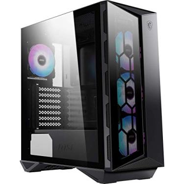 Imagem de MSI MPG GUNGNIR 110R – Capa premium para PC Mid-Tower – Painel lateral de vidro temperado – 4 ventoinhas ARGB 120 mm – Suporte de resfriamento líquido até 360 mm do radiador – Design em dois tons